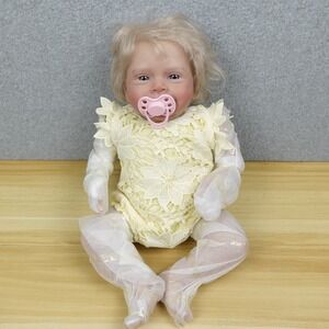 Olga Auer Realistic Reborn Baby Girl Doll Blonde Hair Blue Eyes Collectible OB